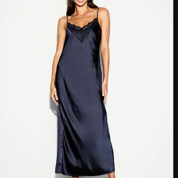 Old Navy Dresses & Skirts - The Occasion by Old Navy Satin V-Neck Maxi Dress XXL | In the Navy